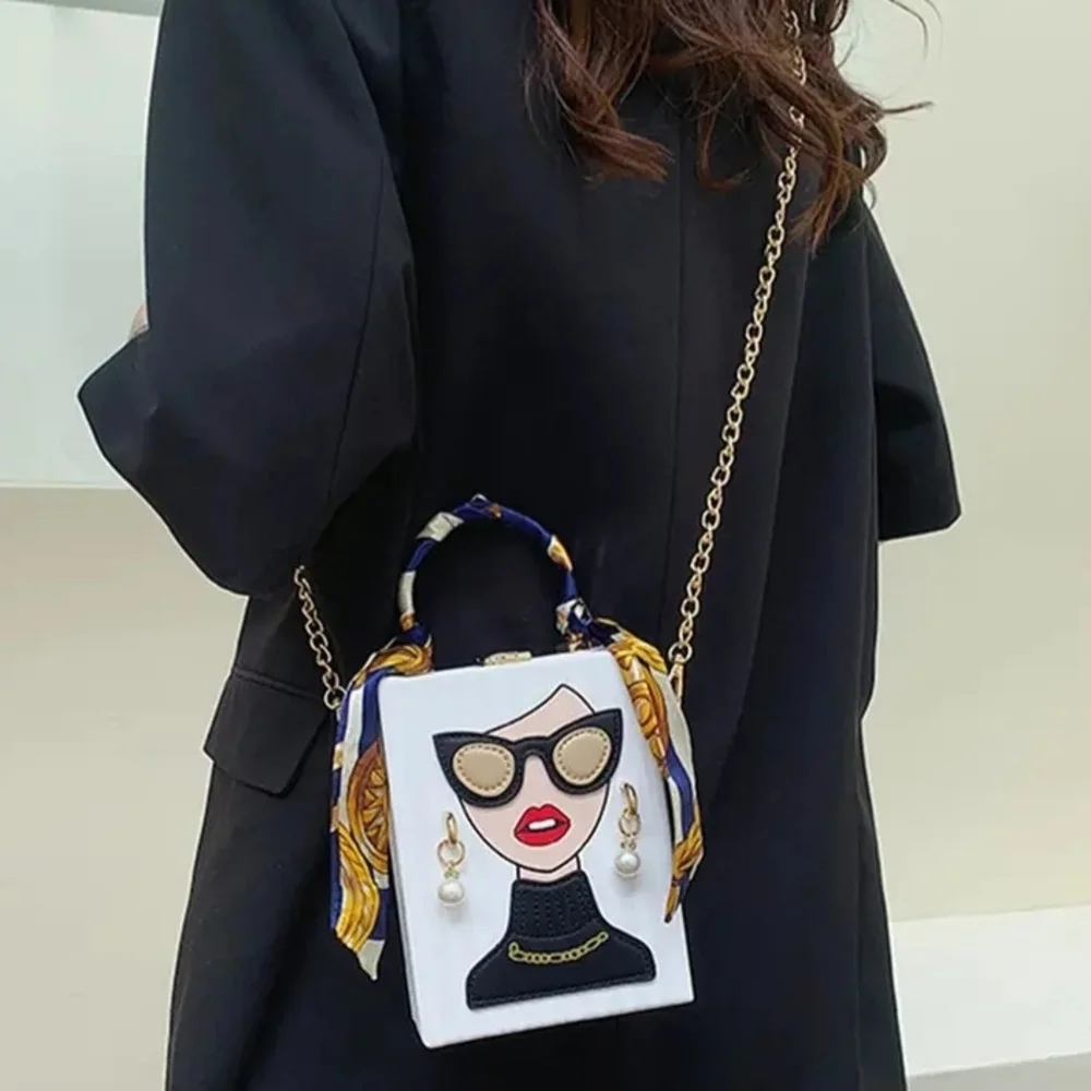 Trendy Pink Graphic Clutch with Gold Accents